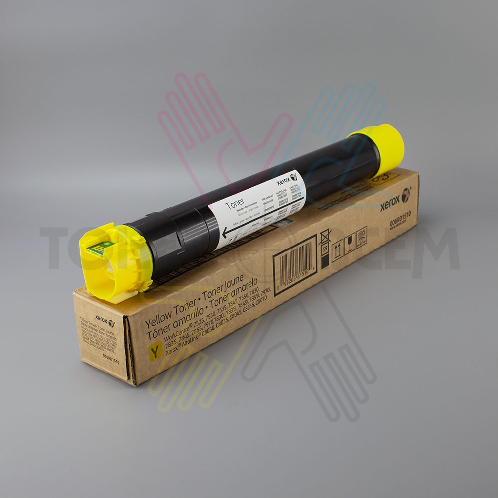 Тонер-картридж желтый (Yellow) для Xerox WC 7525, 7530, 7535, 7545, 7556, 7830, 7835, 7845, 7855, 7970