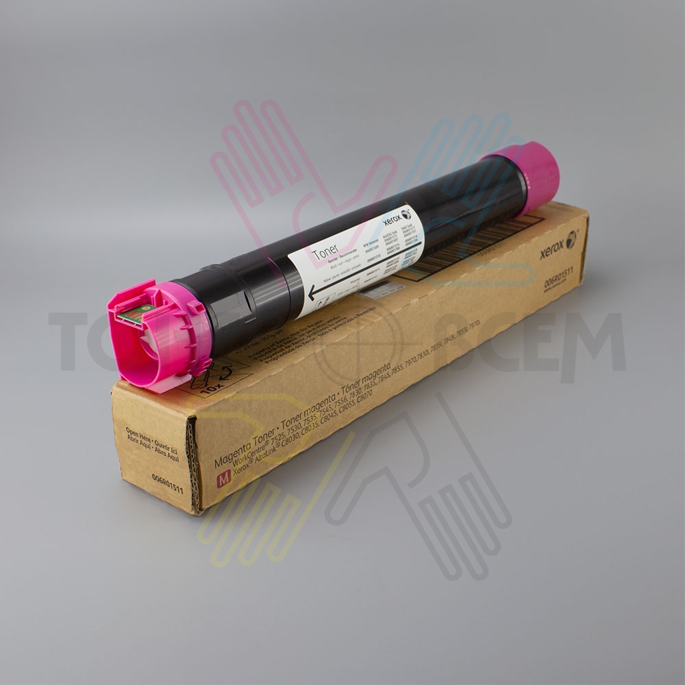 Тонер-картридж пурпурный (Magenta) для Xerox WC 7525, 7530, 7535, 7545, 7556, 7830, 7835, 7845, 7855, 7970